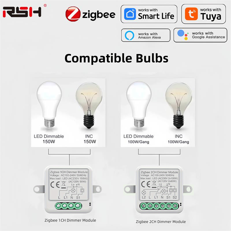 Smart Home Hub 2 - Tuya Zigbee Akıllı Dimmer Anahtar Modülü