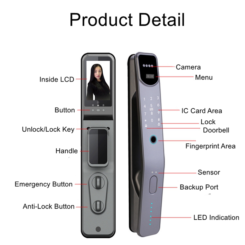Tuya Wifi elektronik parmak iz - Smart Home Door Lock incelemesi ve fiyatı