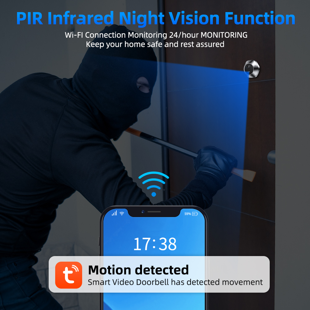 1080P WiFi Peephole Tuya Akıll - Smart Home Video incelemesi ve fiyatı